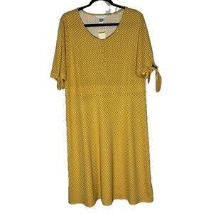 Christopher & Banks Womens Polka Dot Dress Size L Retro Pin Up Office Travel New